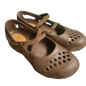 Skechers Brown Mary Jane Cross-Strap Flats